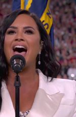 DEMI LOVATO Sings US National Anthem at Super Bowl LIV in Miami 02/02/2020