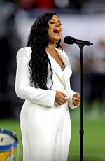 DEMI LOVATO Sings US National Anthem at Super Bowl LIV in Miami 02/02/2020