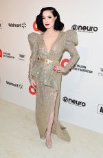 DITA VON TEESE at Elton John Aids Foundation Oscar Viewing Party in West Hollywood 02/09/2020
