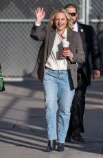 ELISABETH MOSS Arrives at Jimmy Kimmel Live in Los Angeles 02/25/2020