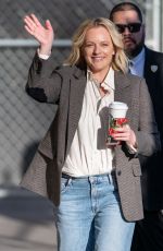 ELISABETH MOSS Arrives at Jimmy Kimmel Live in Los Angeles 02/25/2020