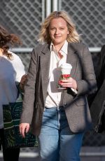 ELISABETH MOSS Arrives at Jimmy Kimmel Live in Los Angeles 02/25/2020