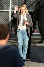 ELISABETH MOSS Arrives at Jimmy Kimmel Live in Los Angeles 02/25/2020