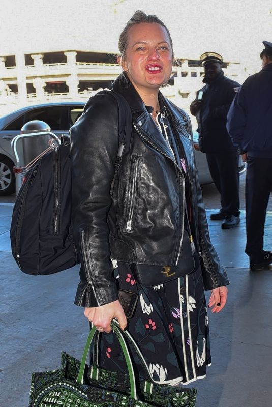 ELISABETH MOSS at Los Angeles International Airport 02/14/2020