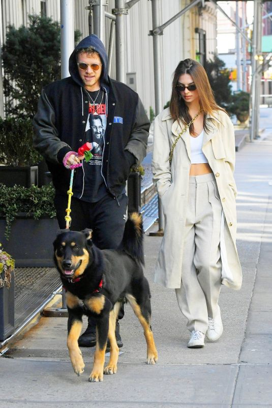 EMILY RATAJKOWSKI and Sebastian Bear McClard Out with Their Dog in New York 02/17/2020