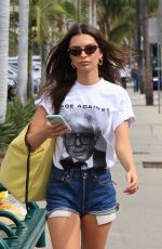 EMILY RATAJKOWSKI in Denim Shorts Out Shopping in West Hollywood 02/27/2020