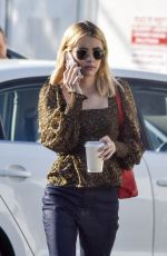 EMMA ROBERTS Leaves Blue Bottle Coffee in Los Angeles 02/07/2020
