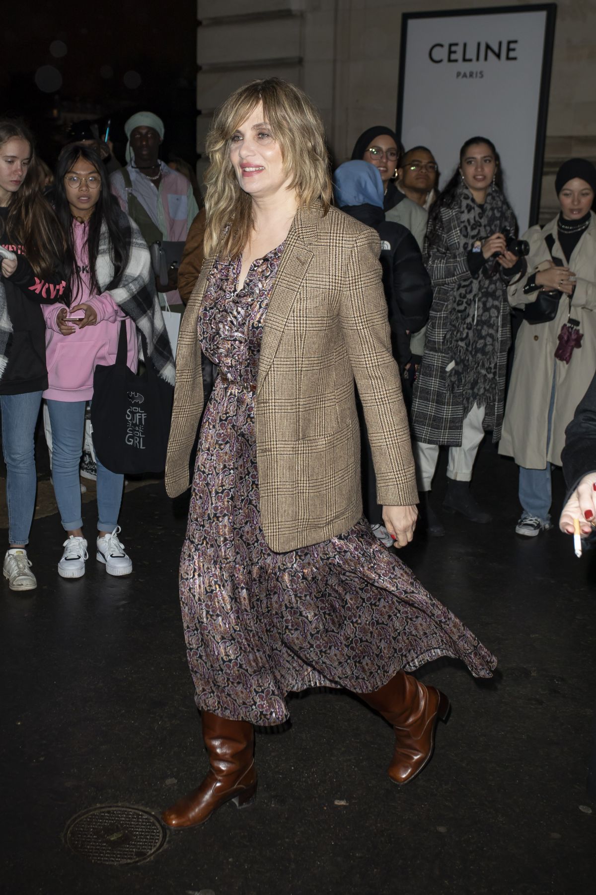 EMMANUELLE SEIGNER Arrives at Celine Fashion Show in Paris 02/28/2020 ...