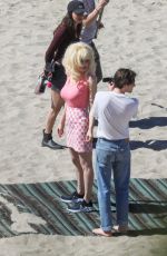 EMMY ROSSUM on the Set of Angelyne at a Beach in Malibu 02/26/2020