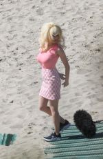 EMMY ROSSUM on the Set of Angelyne at a Beach in Malibu 02/26/2020