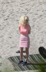 EMMY ROSSUM on the Set of Angelyne at a Beach in Malibu 02/26/2020