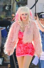 EMMY ROSSUM on the Set of Angelyne in Los Angeles 02/20/2020