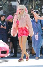 EMMY ROSSUM on the Set of Angelyne in Los Angeles 02/20/2020