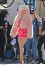 EMMY ROSSUM on the Set of Angelyne in Los Angeles 02/20/2020