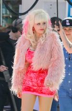 EMMY ROSSUM on the Set of Angelyne in Los Angeles 02/20/2020