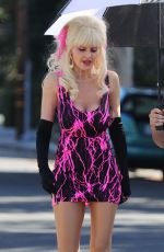 EMMY ROSSUM on the Set of Angelyne in Los Angeles 02/25/2020