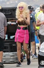 EMMY ROSSUM on the Set of Angelyne in Malibu 02/27/2020