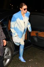 GIGI HADID Arrives at Bacarrat Cristal Bar in Paris 02/27/2020