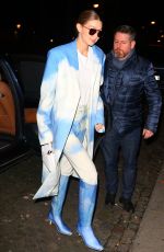 GIGI HADID Arrives at Bacarrat Cristal Bar in Paris 02/27/2020