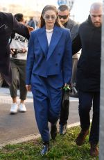 GIGI HADID Arrives at Prada Fashion Show in Milan 02/20/2020
