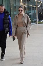GIGI HADID Arrives in Milan at Fashion Week 02/19/2020