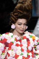 GIGI HADID at Moschino Runway Show at Milan Fashion Week 02/21/2020