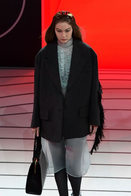 GIGI HADID at Prada Fall/Winter 2020/2021 Womenswear Fashion Show in Milan 02/20/2020
