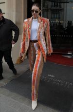 GIGI HADID Leaves Chanel Office in Paris 02/25/2020