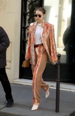 GIGI HADID Leaves Chanel Office in Paris 02/25/2020