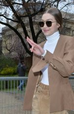 GIGI HADID Leaves Chloe Fashion Show at PFW in Paris 02/27/2020