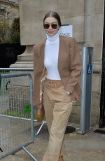 GIGI HADID Leaves Chloe Fashion Show at PFW in Paris 02/27/2020