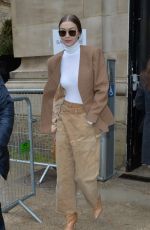 GIGI HADID Leaves Chloe Fashion Show at PFW in Paris 02/27/2020
