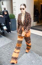 GIGI HADID Leaves Her Hotel in Milan 02/23/2020