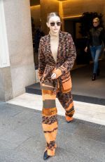 GIGI HADID Leaves Her Hotel in Milan 02/23/2020