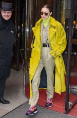 GIGI HADID Leaves Her Hotel in Paris 02/24/2020