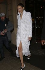GIGI HADID Leaves Her Hotel in Paris 02/26/2020