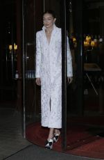 GIGI HADID Leaves Her Hotel in Paris 02/26/2020