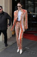 GIGI HADID Leaves Royal Monceau Hotel in Paris 02/25/2020