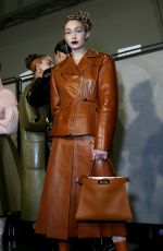 GIGI HADID on the Backstage of Fendi Fashion Show in Milan 02/20/2020