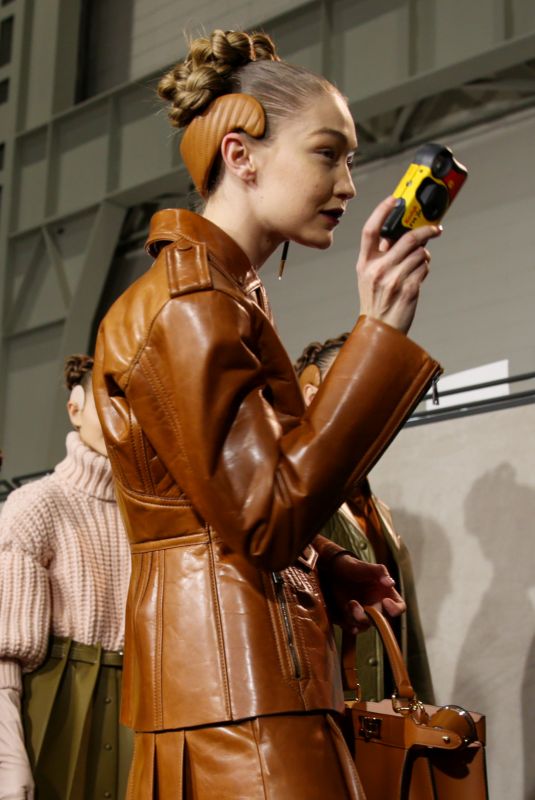 GIGI HADID on the Backstage of Fendi Fashion Show in Milan 02/20/2020