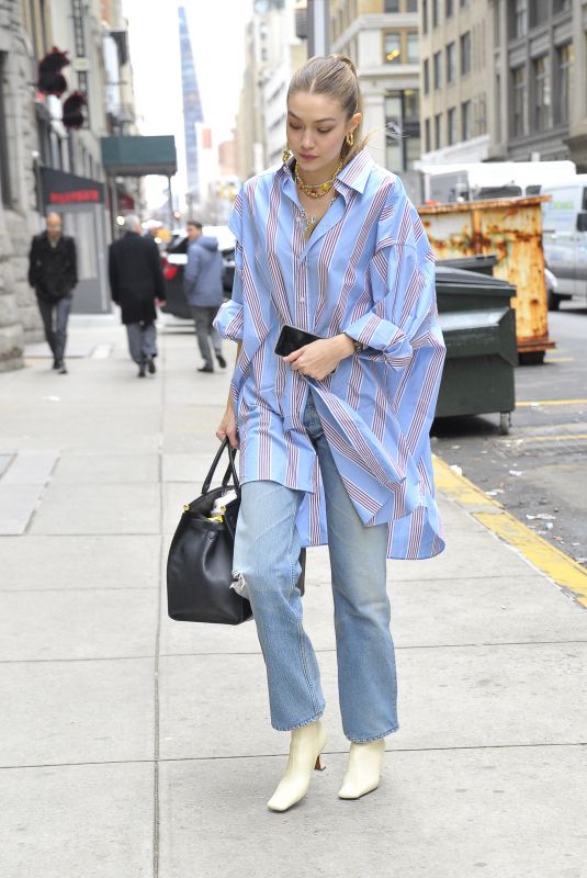GIGI HADID Out and About in New York 02/05/2020