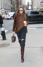 GIGI HADID Out in New York 02/12/2020