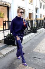 HAILEY BIEBER All in Purple at Montaigne Market Store in Pars 02/26/2020