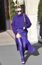 HAILEY BIEBER All in Purple at Montaigne Market Store in Pars 02/26/2020