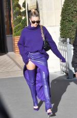 HAILEY BIEBER All in Purple at Montaigne Market Store in Pars 02/26/2020