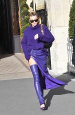 HAILEY BIEBER All in Purple at Montaigne Market Store in Pars 02/26/2020