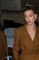 HAILEY BIEBER Heading to Dinner in Paris 02/26/2020