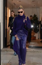 HAILEY BIEBER Leaves Balenciaga Store in Paris 02/26/2020