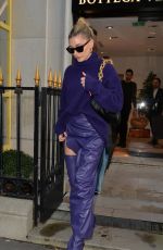 HAILEY BIEBER Leaves Balenciaga Store in Paris 02/26/2020