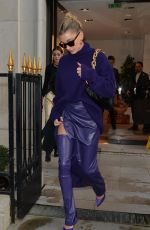 HAILEY BIEBER Leaves Balenciaga Store in Paris 02/26/2020